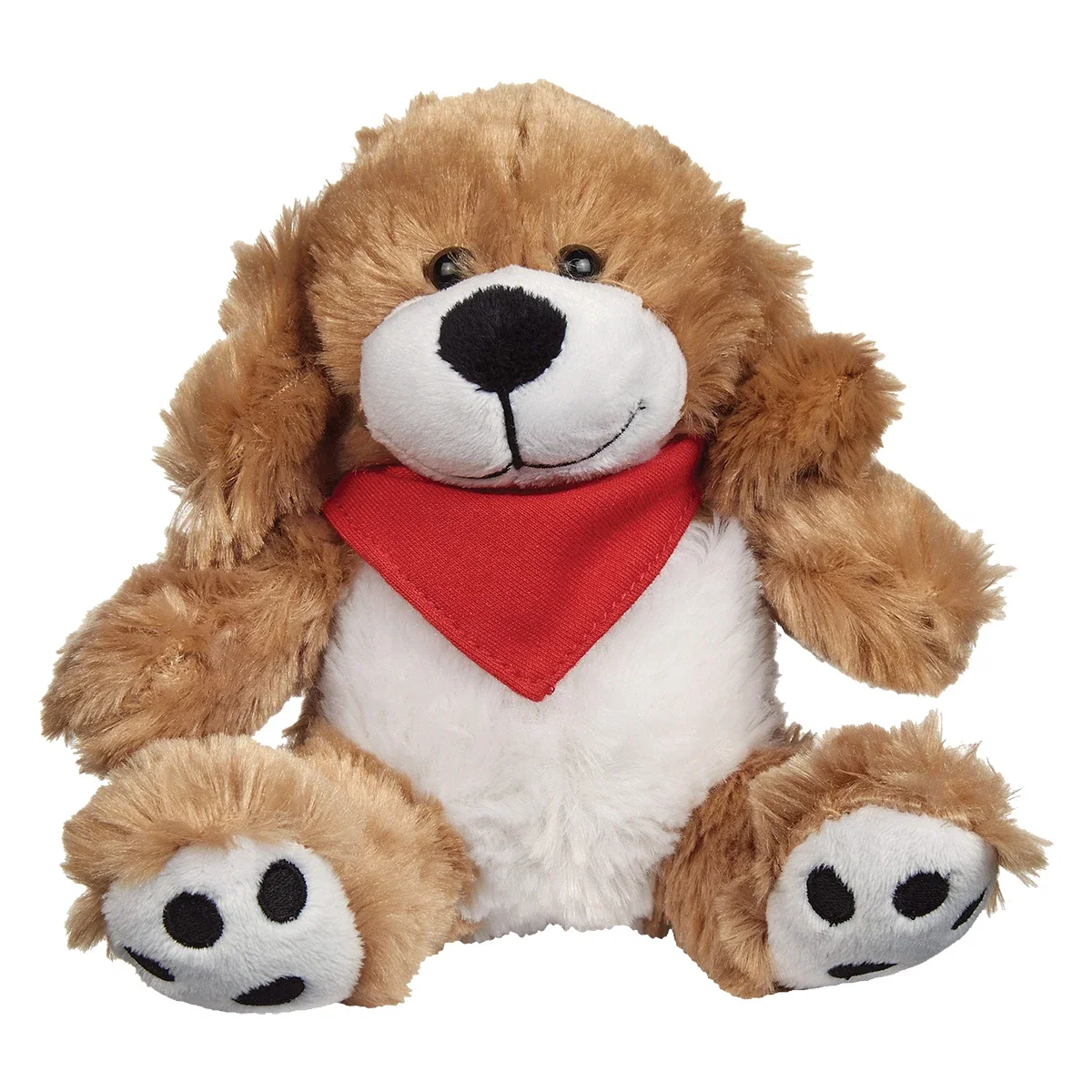 Plush dog viewed from the opposite side