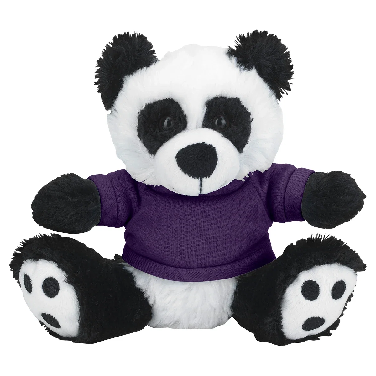 Overhead look down at the panda plush toy