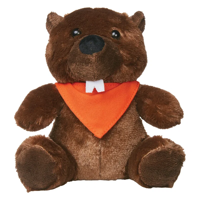 Compact beaver toy that fits easily in a palm