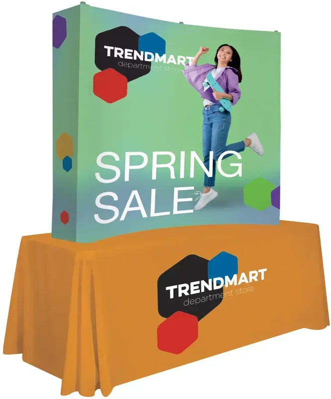 6' Curved Splash Tabletop Display Wrap Kit (Recycled Polyester Knit) — view 4