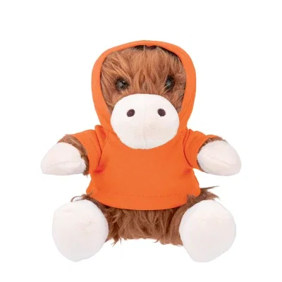Shaggy fringe covering the face of the stuffed animal