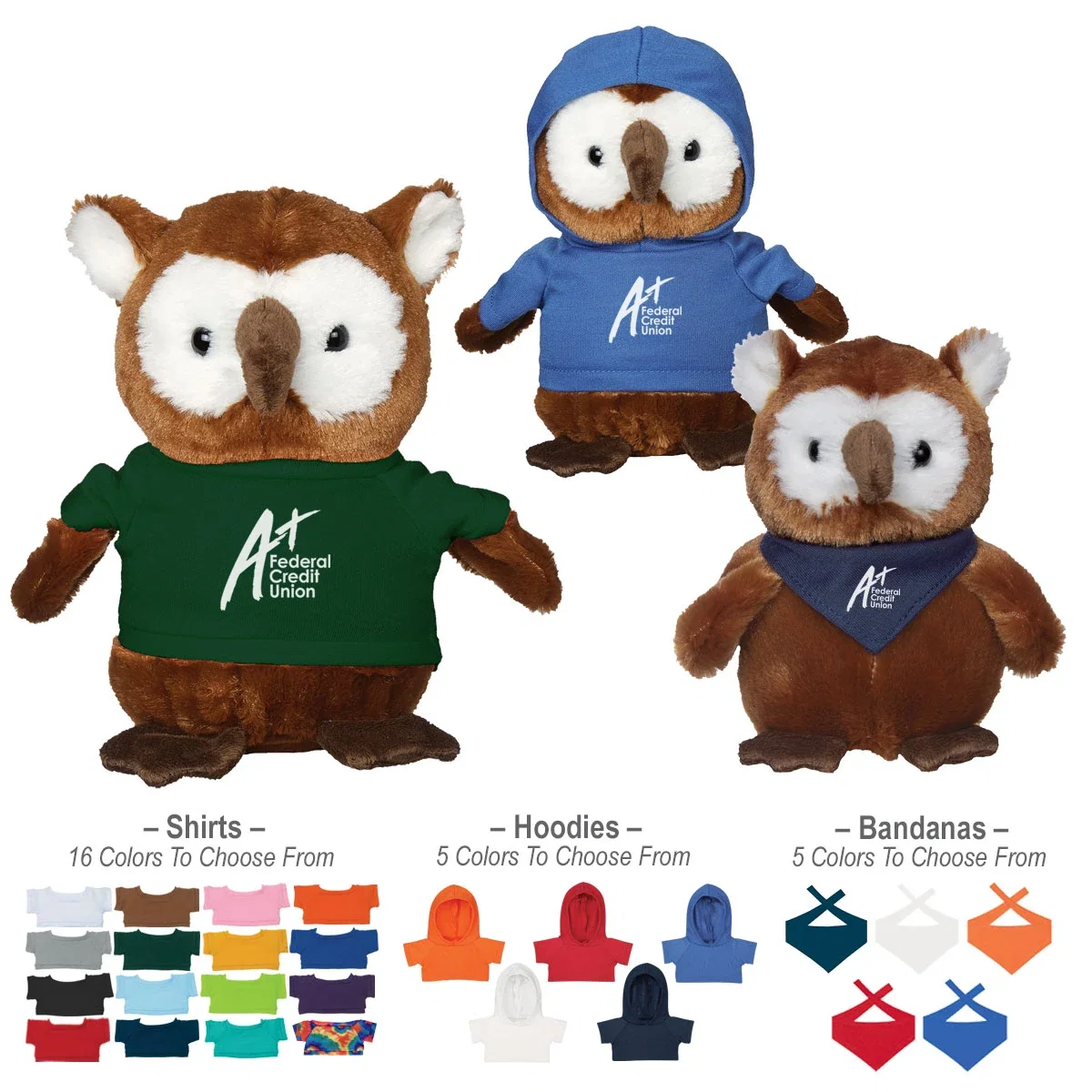 Side profile of the small stuffed owl