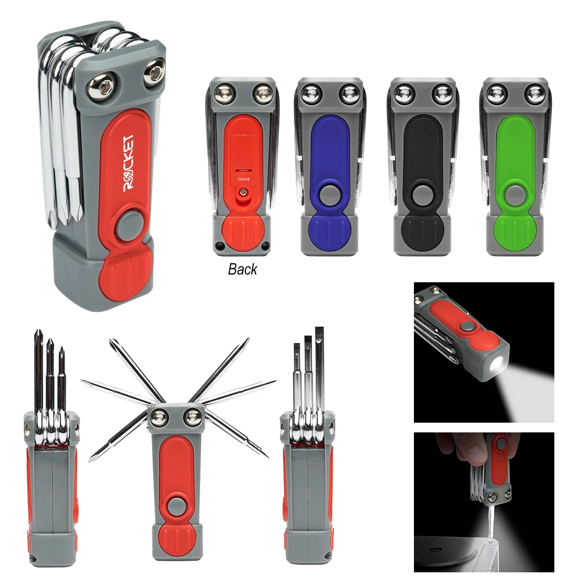 Six-in-one multi tool with a built in LED light