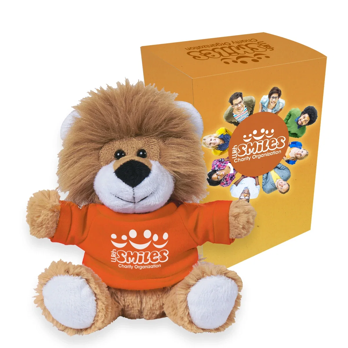 Open gift box revealing the seated stuffed animal