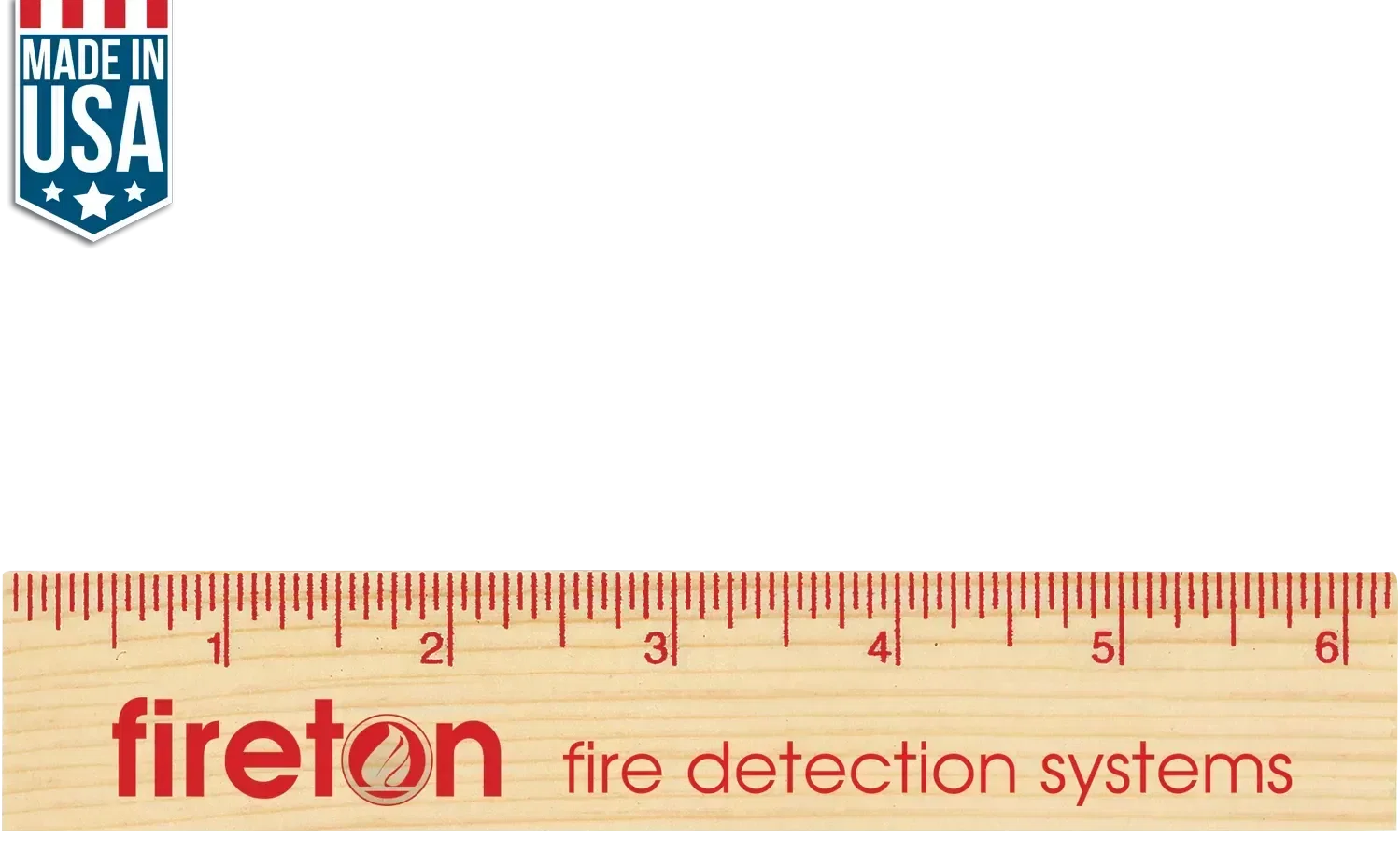 Custom Logo Wood Ruler - 6" Natural Finish — view 3