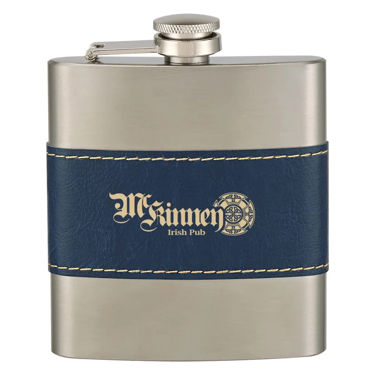 Screw cap and threaded neck detail at the top of the flask
