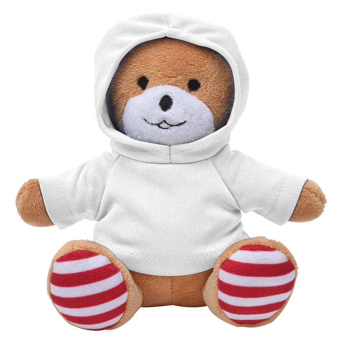 Underside and base of the sitting bear plush