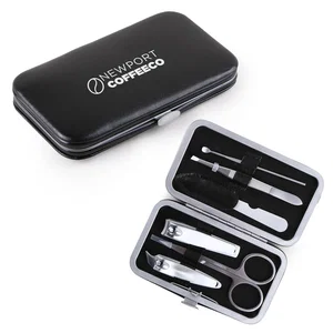6-Piece Manicure Grooming Set, Padded Faux Leather Case, 4 1/4" W