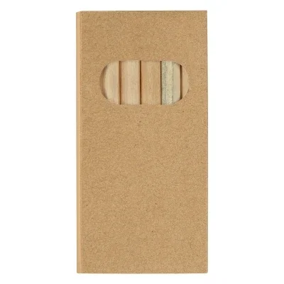 Red carton displayed beside the loose pencils
