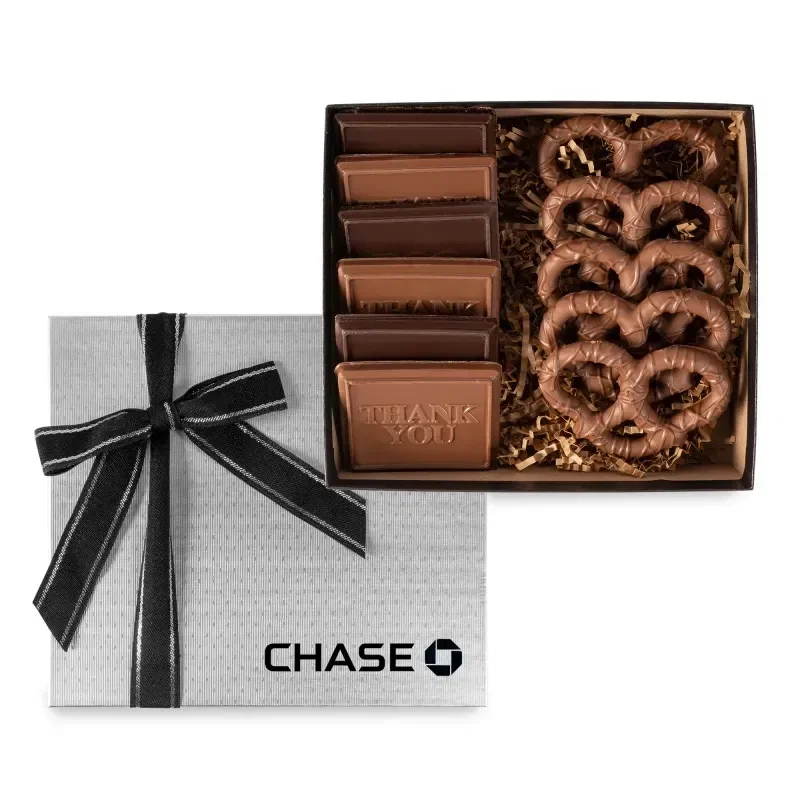 6 Piece Cookie Gift Box with Chocolate Pretzels — view 2