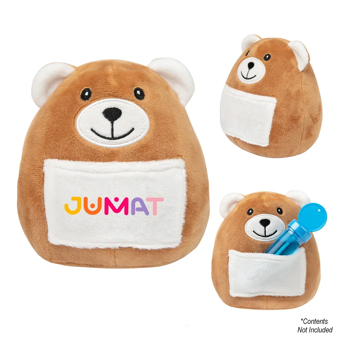 Pouch opening shown across the front of the toy