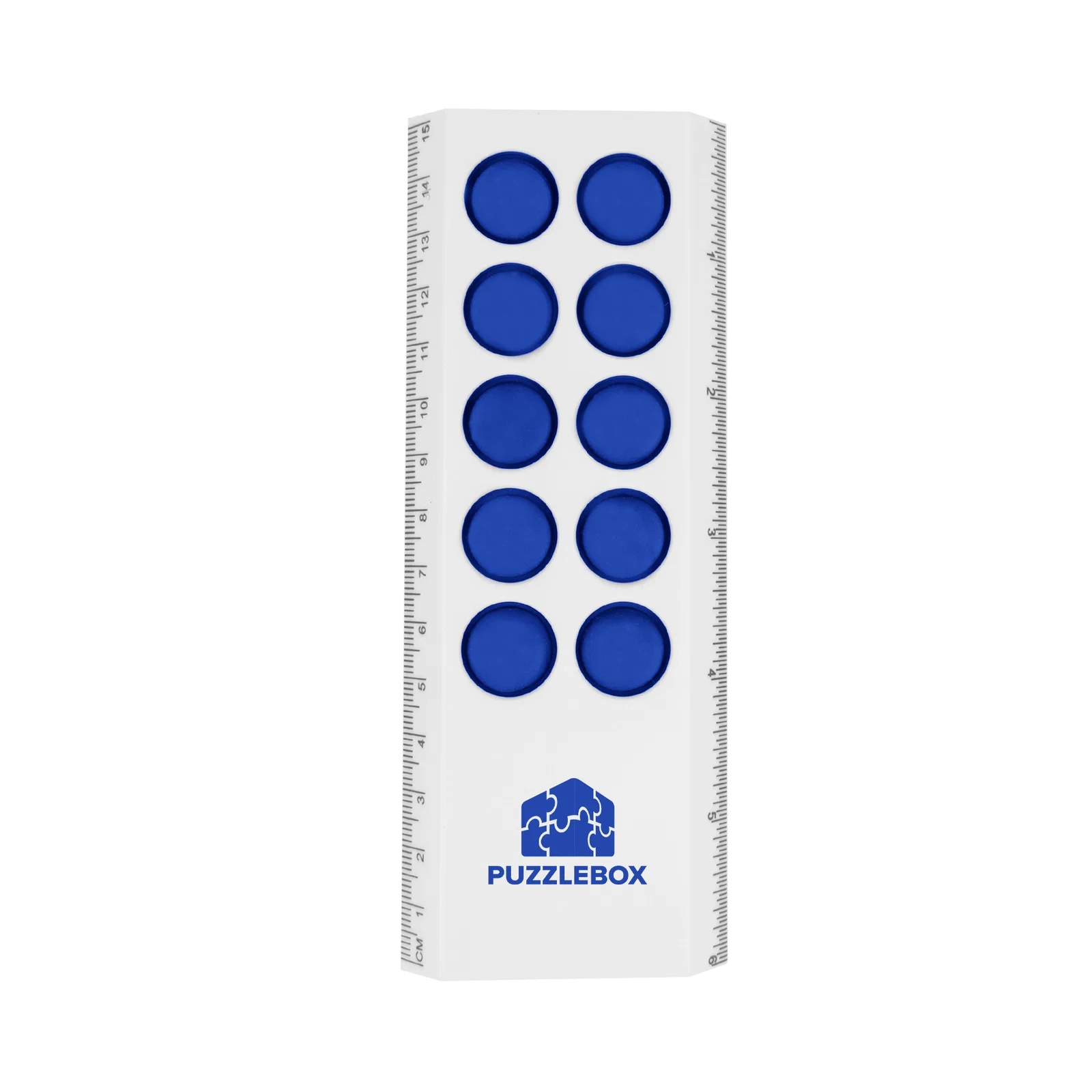 Six inch ruler with push pop bubbles along the surface