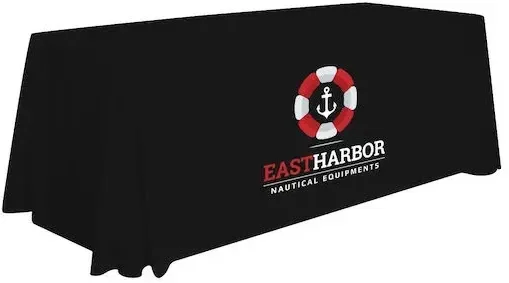 6' Stain-Resistant 3-Sided Table Throw (Full-Color Imprint, One Location) β view 1