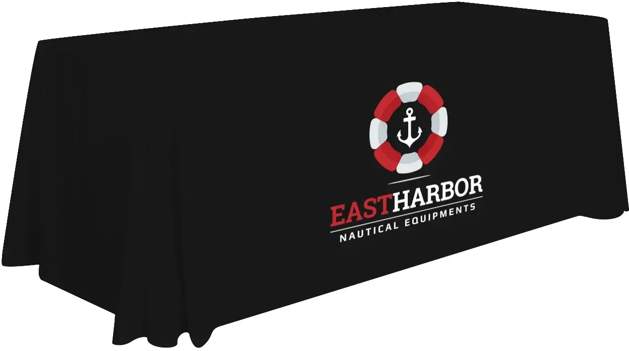 6' Stain-Resistant 3-Sided Table Throw (Full-Color Imprint, One Location) — view 2