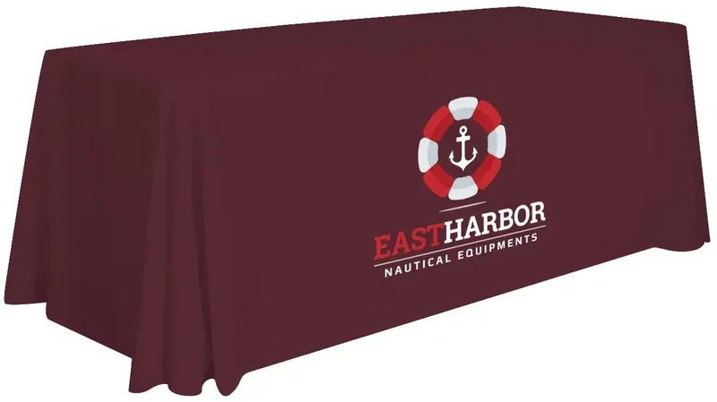 6' Stain-Resistant 3-Sided Table Throw (Full-Color Imprint, One Location) — view 9