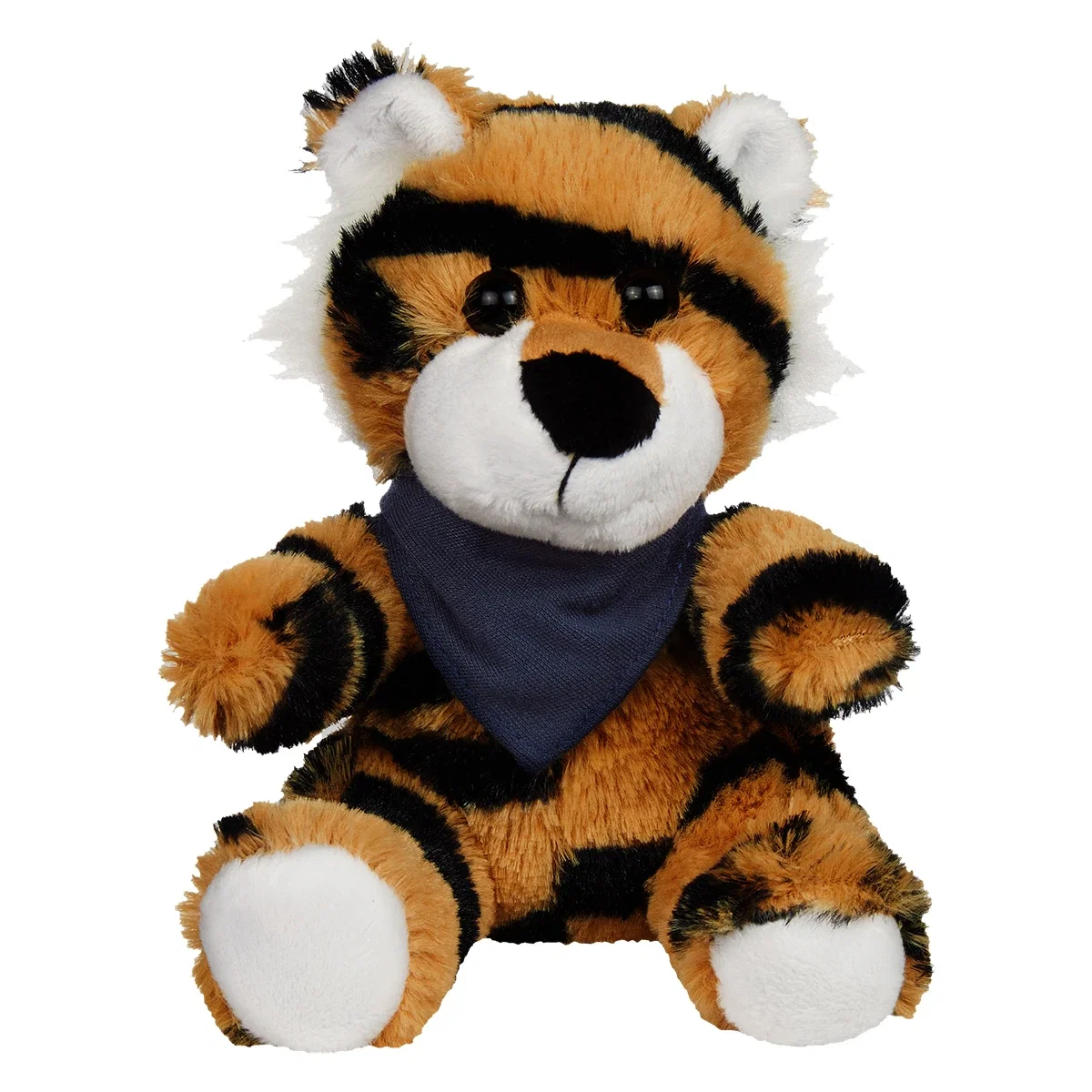 Angled view of the two-tone striped tiger from slightly above