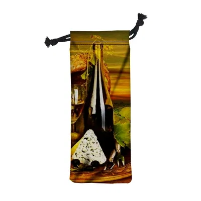 White canvas wine bag with a drawstring closure at the top