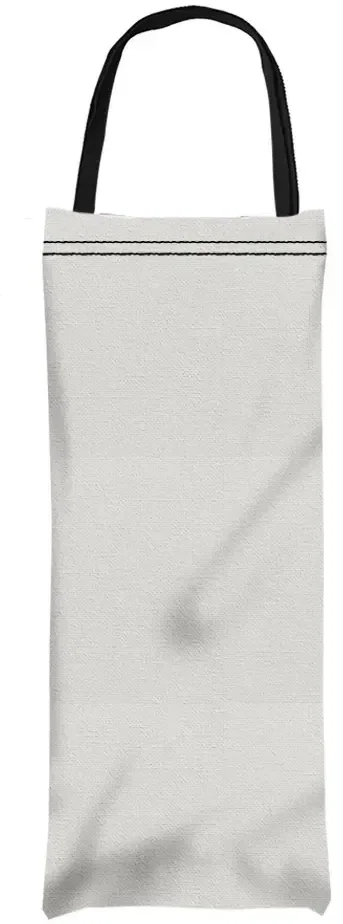 White polyester wine bag standing upright and empty
