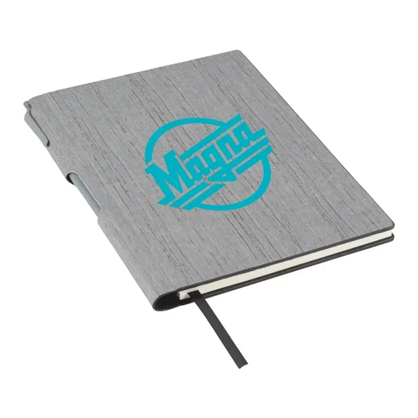 Branded Bari Notebook with Pen - 6" x 8.5" (FSC® Mix) — view 4