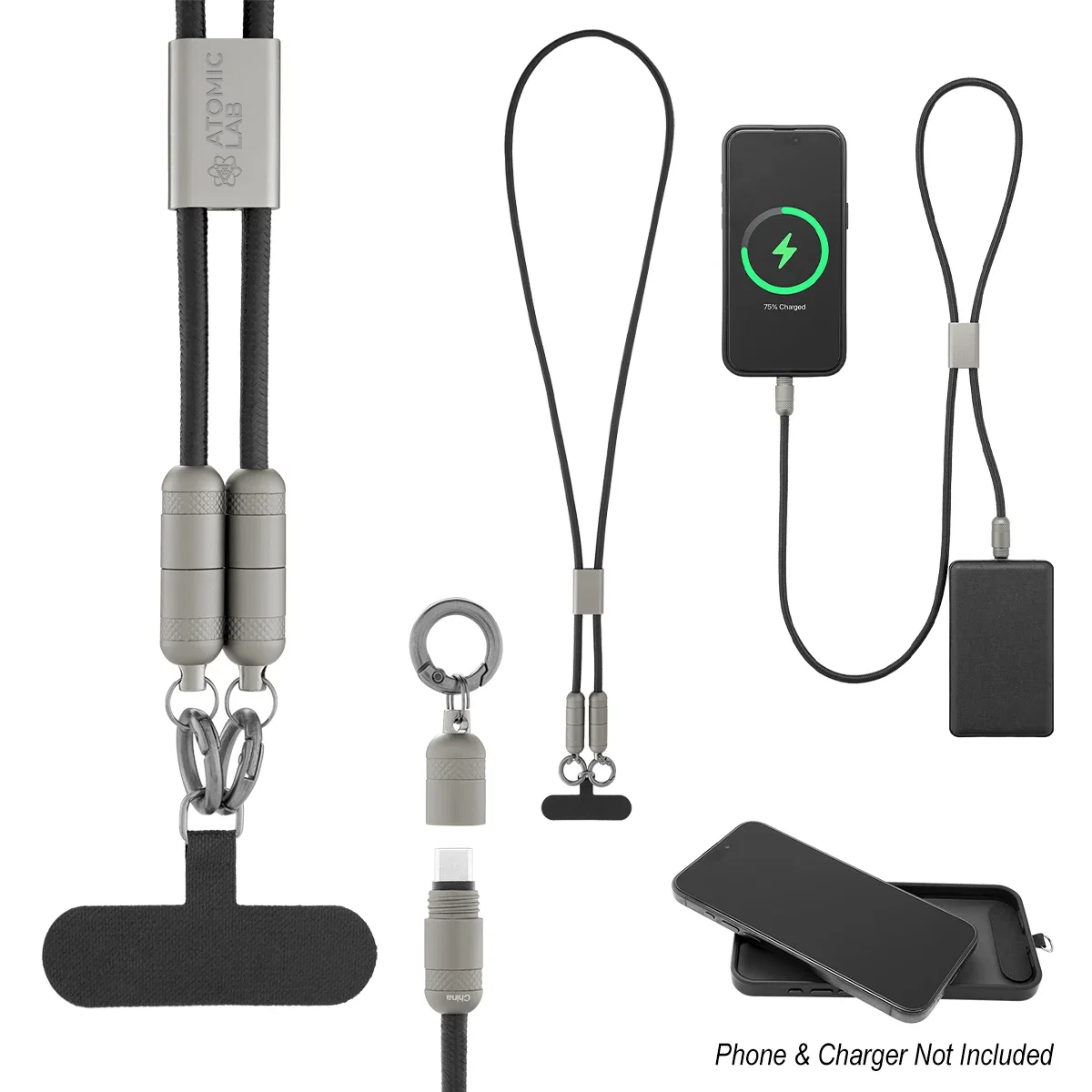 Three foot cord coiled beside the neck lanyard