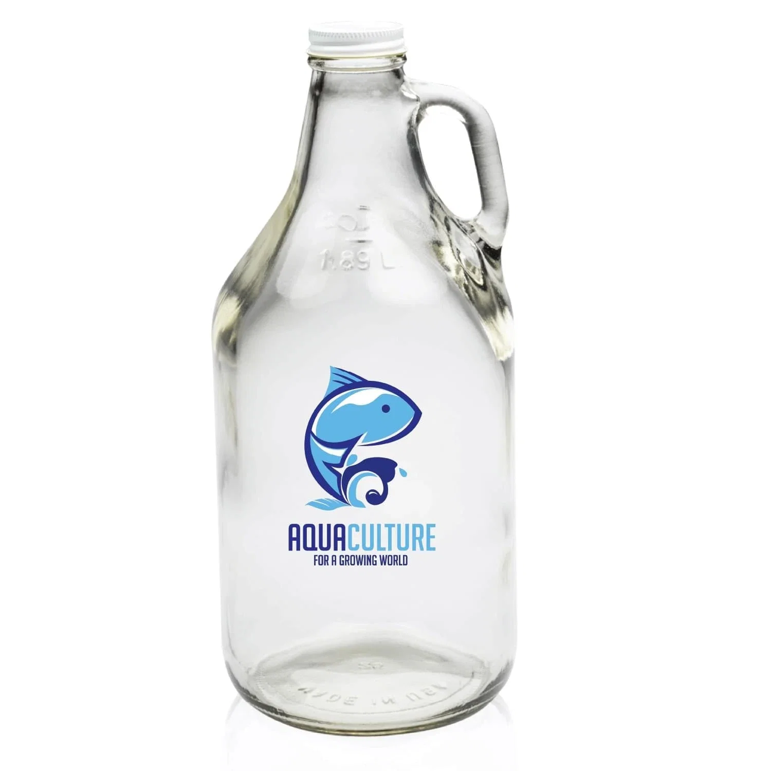 64 oz. Clear Glass Beer Growler — view 2