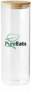 Personalized Twilight Glass Storage Jar - 64 oz. (with Bamboo Lid, 2 Color)