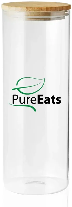 Personalized Twilight Glass Storage Jar - 64 oz. (with Bamboo Lid, 2 Color)