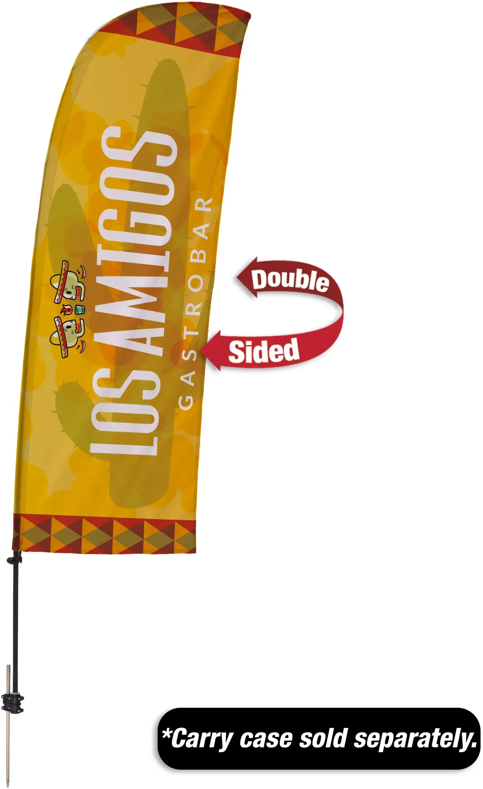 7.5' Value Blade Sail Sign Kit (Double-Sided with Spike Base) — view 4