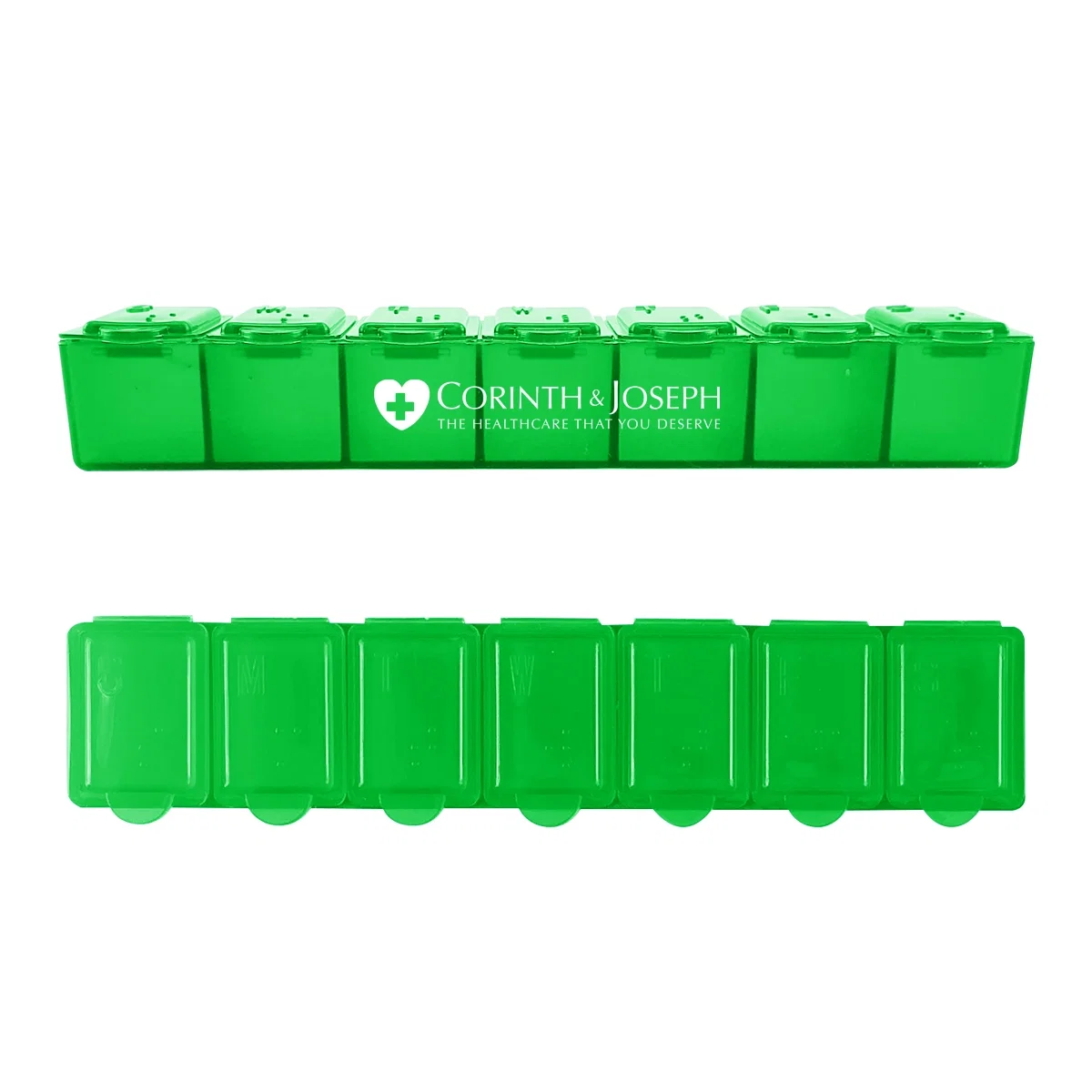 Compartment labels marked for every day of the week