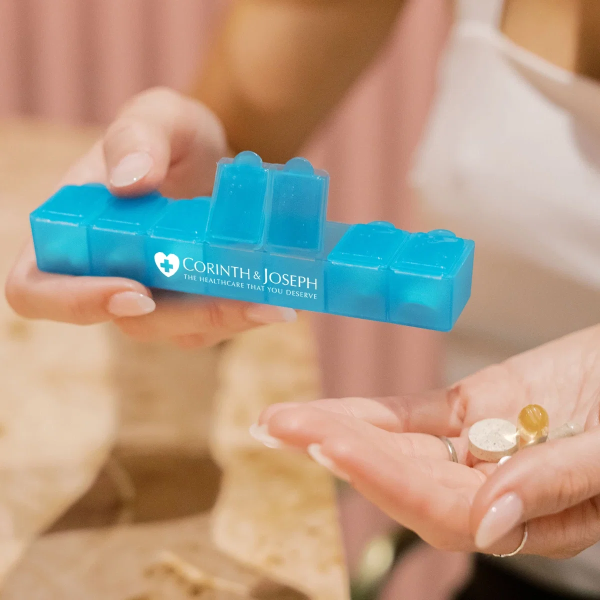 Pill Container — 7 Day & Large 7 held in hand