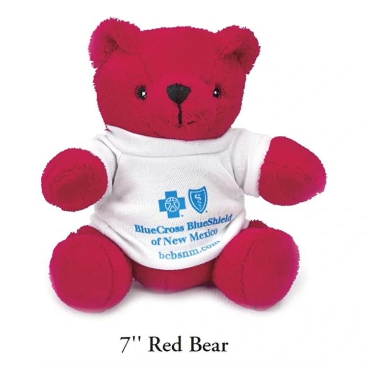 Customized Extra Soft Red Bear - 7"