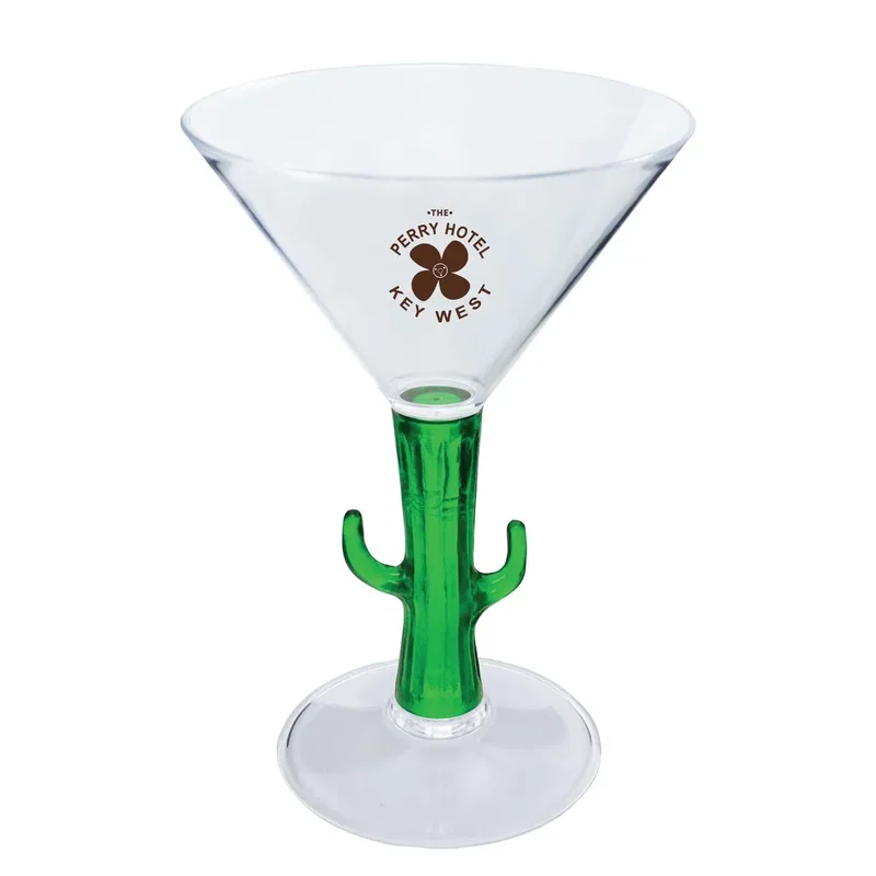 7 oz. Novelty Stem Plastic Martini Glass — view 3