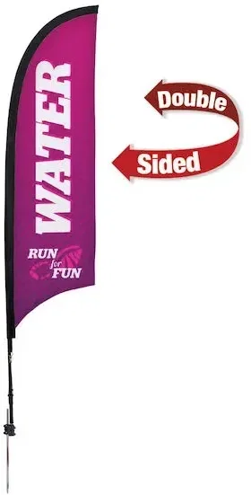 7' Premium Razor Sail Sign Kit (Double-Sided with Ground Spike)
