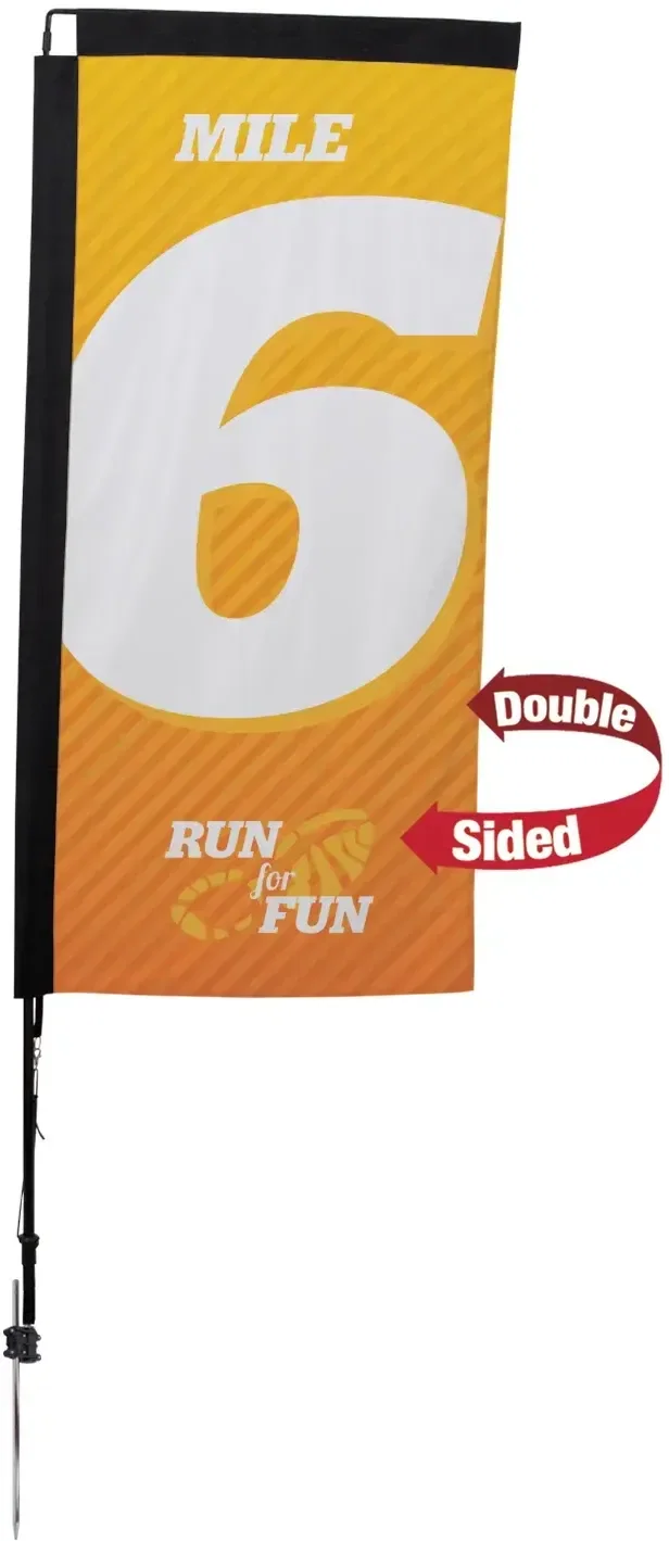7' Premium Rectangle Sail Sign Kit (Double-Sided with Ground Spike) — view 2