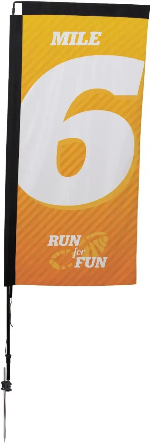 7' Premium Rectangle Sail Sign Kit (Single-Sided with Ground Spike) — view 3