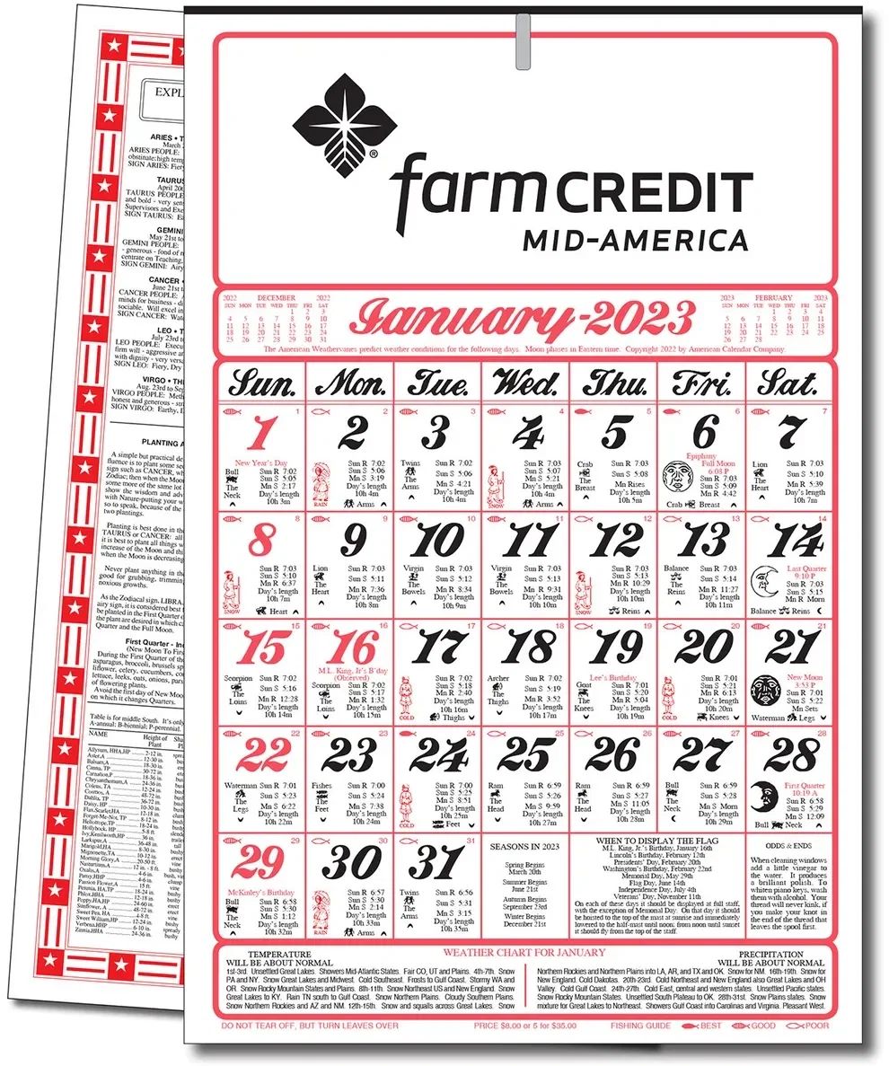 7 Sheet Almanac Wall Calendar (11x17) — view 4