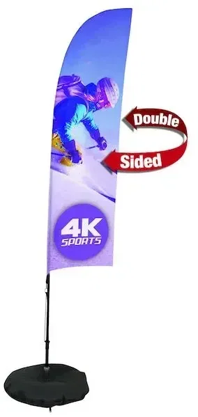 7' Streamline Blade Sail Sign Kit (Double-Sided with Scissor Base)