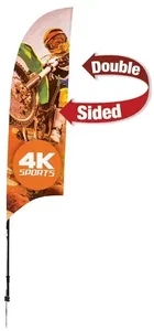 7' Streamline Razor Sail Sign Kit (Double-Sided with Ground Spike)