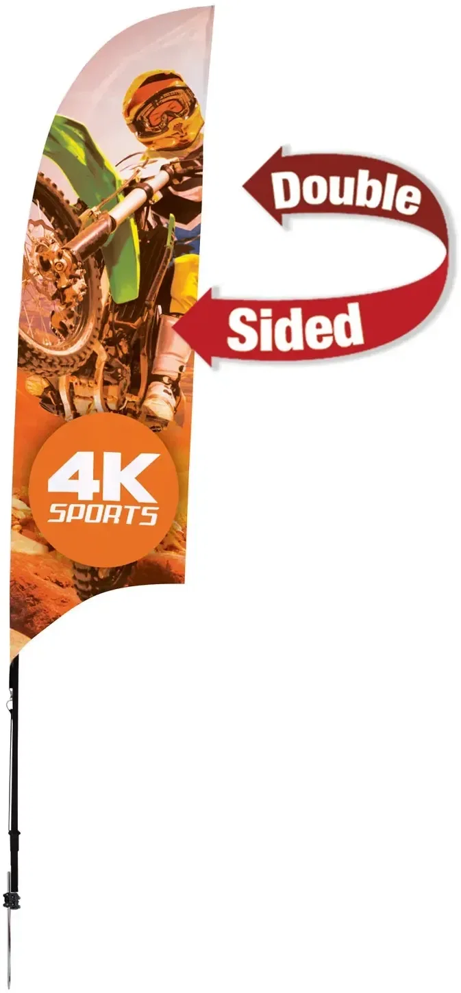 7' Streamline Razor Sail Sign Kit (Double-Sided with Ground Spike) — view 5