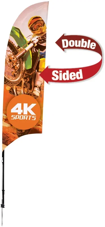 7' Streamline Razor Sail Sign Kit (Double-Sided with Ground Spike) — view 5