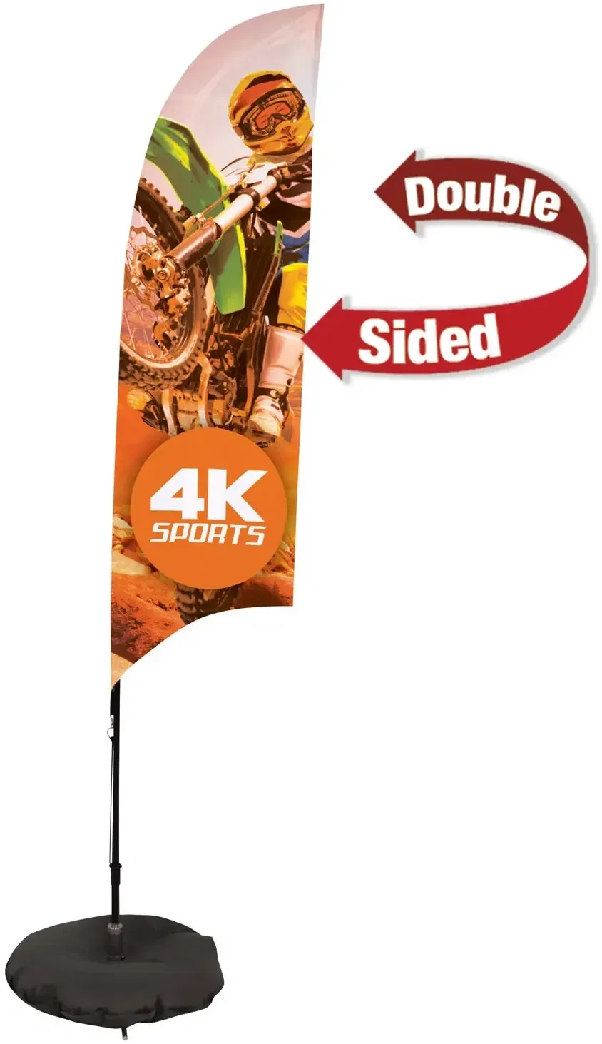 7' Streamline Razor Sail Sign Kit (Double-Sided with Three-Legged Scissor Base) — view 2