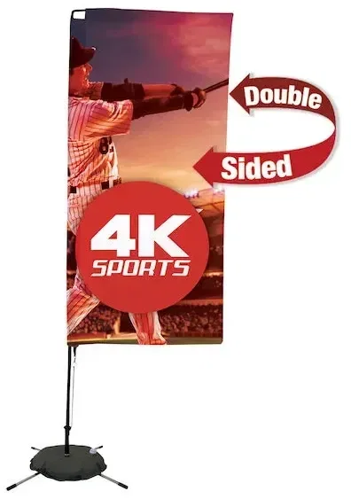 7' Streamline Rectangle Sail Sign Flag Kit (Double-Sided with Scissor Base)