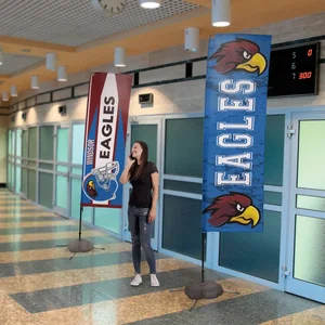 14.5' Streamline Rectangle Sail Sign Kit (Double-Sided with Scissor Base)