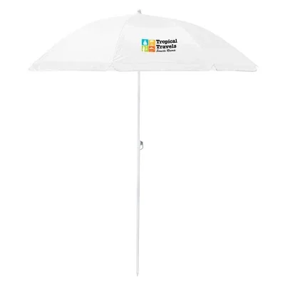Umbrella shown closed with the fabric wrapped around the pole