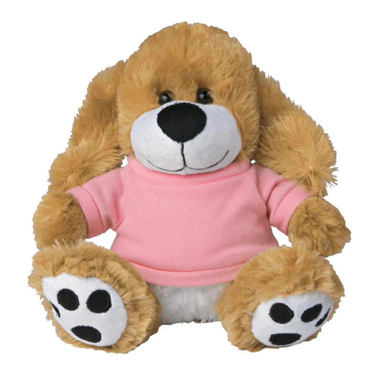 Profile of the seated plush character
