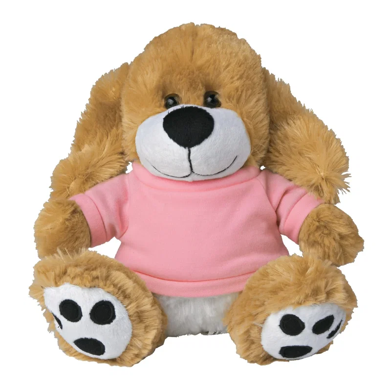 Profile of the seated plush character