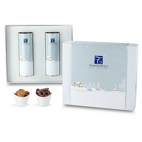 8" Dual Compartment Snack Tube Gift Set Box — view 2