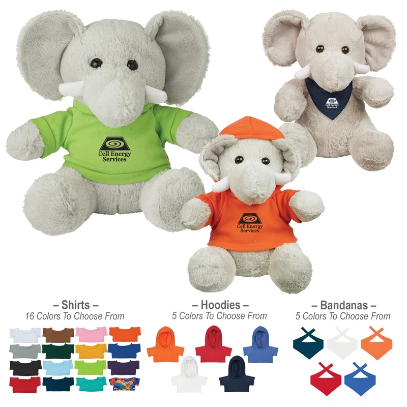 Side view of the seated stuffed animal