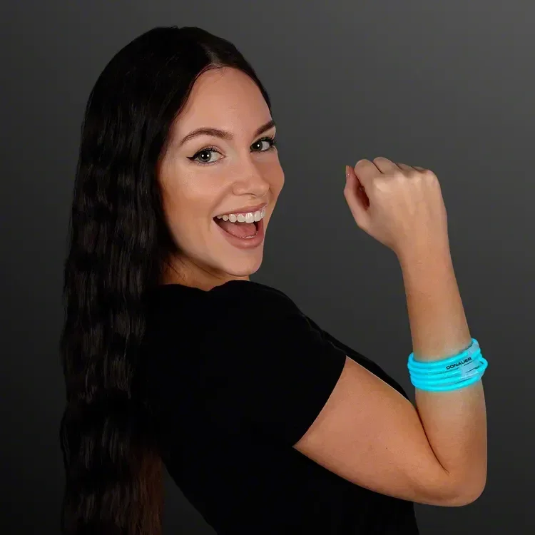 8 inch Dark Aqua Glow Bracelets — view 2