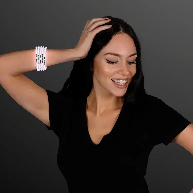 8 Inch White Glow Bracelets — view 2